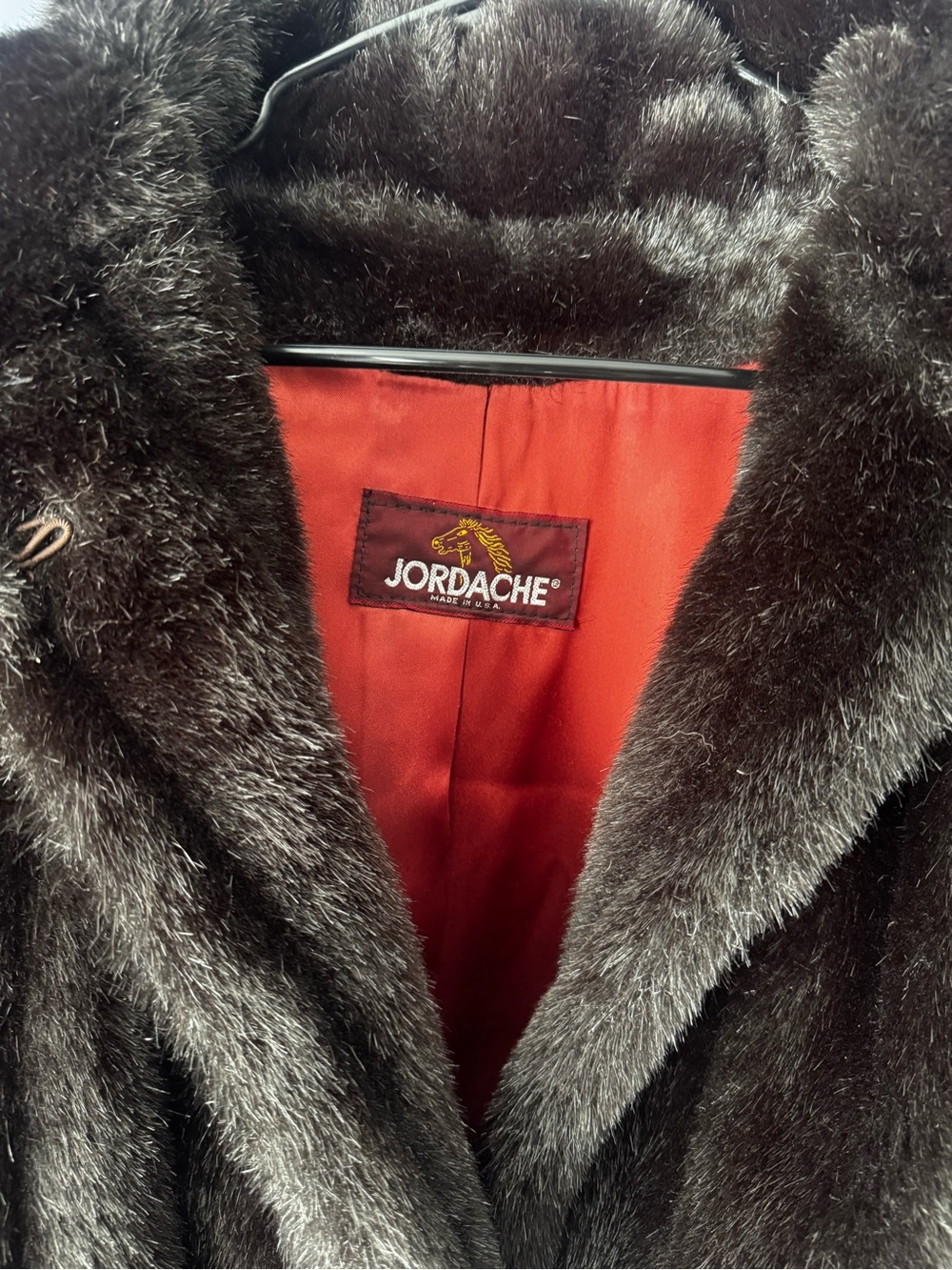 JORDACHE MOB WIFE Faux Fur Winter Jacket Old Money Button Front - Picture 4 of 11